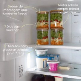 Potes na geladeira: ordem de montagem, 7 dias sem murchar, 30 minutos de preparo